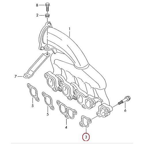  Inlaatspruitstuk pakking voor VW T5 2.5 TDi - KC29053 