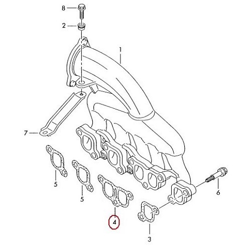  Guarnizione per collettore di aspirazione per VW T5 2.5 TDI - KC29055 