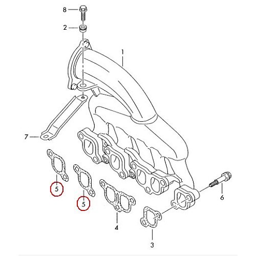  Ansaugkrümmerdichtung für VW T5 2.5 TDi - KC29057 