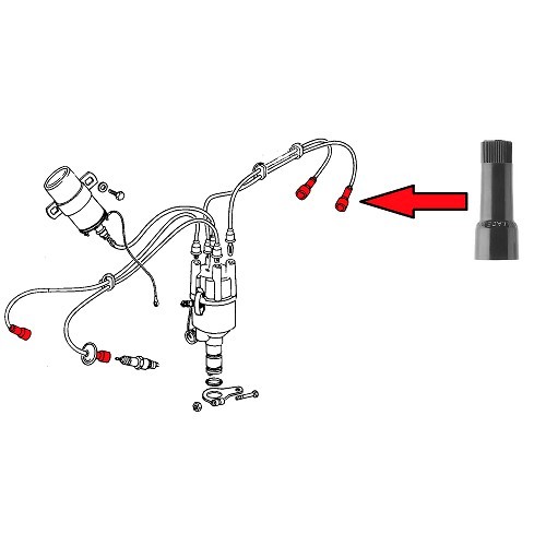  Spark plug wire end for VOLKSWAGEN Combi Split (1950-1967) - KC32100 