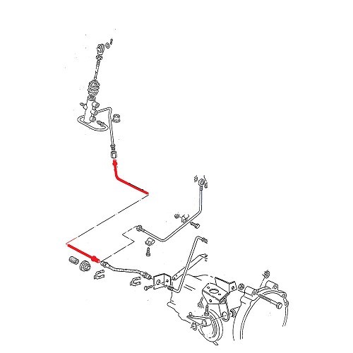 Mangueira de circuito de embraiagem hidráulica rígida entre o transmissor e o receptor para VW Transporter, excepto syncro - KC33011