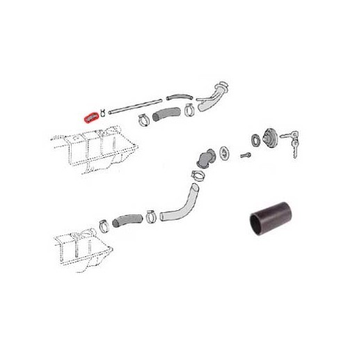 Tubo de ventilação de depósito de gasolina para Combi Europa 68 -&gt;73 - KC47209