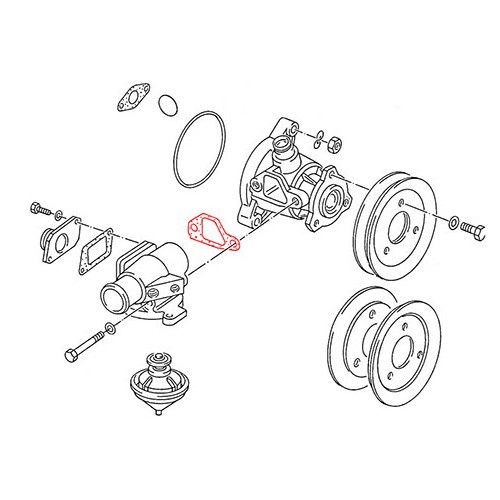 Joint de pompe à eau sur boîtier thermostat pour VOLKSWAGEN Transporteur 1.9 (1982-1985) - KC55745