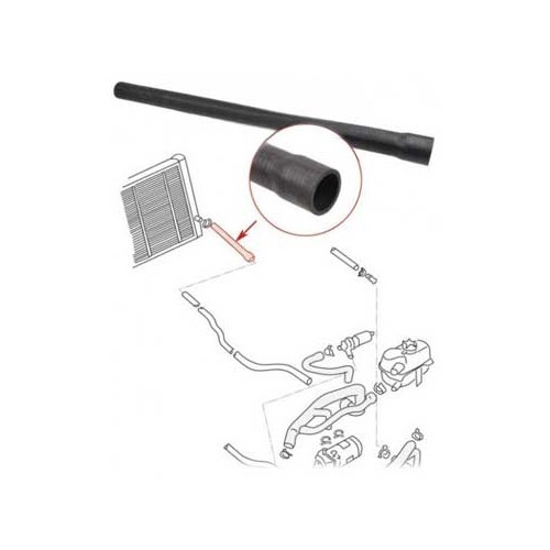 Water hose between radiator and out pipe for Transporter D/WBX 85 ->92 - KC56820