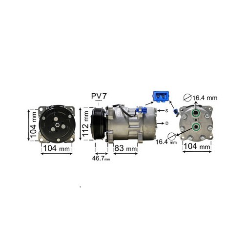  Compressor de ar condicionado para VW Transporter T4 de 1992 a 1996 - KC58008 