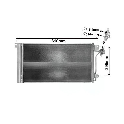  Airconditioning condensor voor VOLKSWAGEN Transporter T5 (2003-2009) - KC58015 