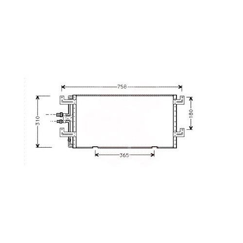  Condensador de ar condicionado para VW Transporter T4 em 680x310mm - KC58016 