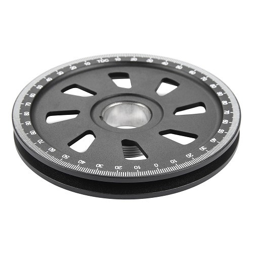 Matte black graduated openwork crankshaft pulley for VOLKSWAGEN Combi Split (-07/1967) - KC60009