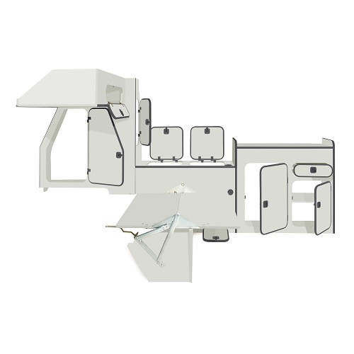 Mobili AGATHE in legno grigio per VOLKSWAGEN Transporter T25 (1979-1992) - KF00002