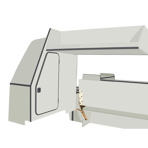 Mobiliário AGATHE em madeira cinzenta para VOLKSWAGEN Transporter T25 (1979-1992) - KF00002