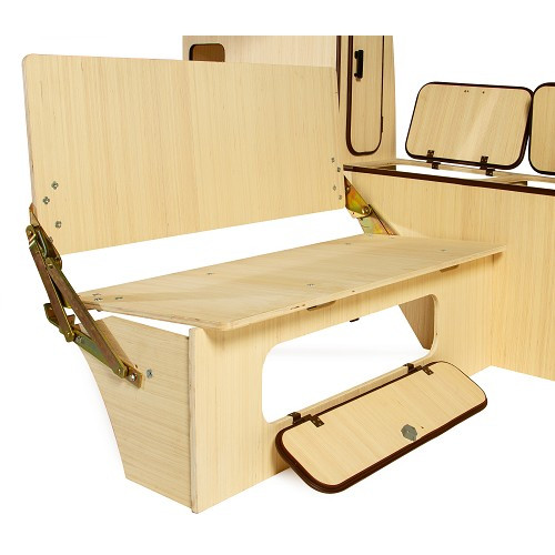 ENZO meubels in onafgewerkt hout voor VOLKSWAGEN Combi erker T2B (08/1972-07/1979) - KF00005