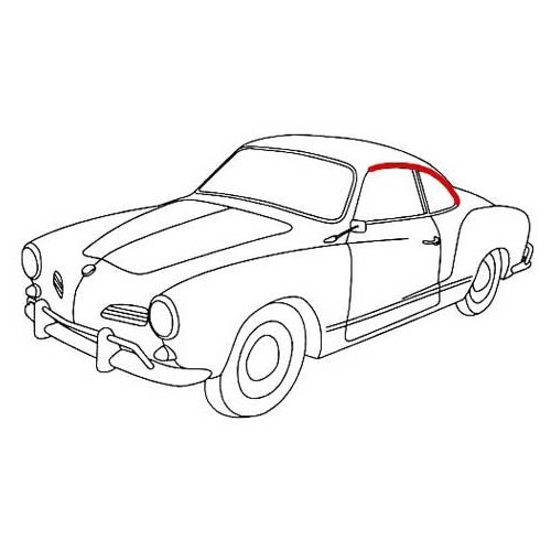 2 Rails Alu de vitre arrière Gauche pour Karmann Ghia Coupé 60 ->71 - KG13101