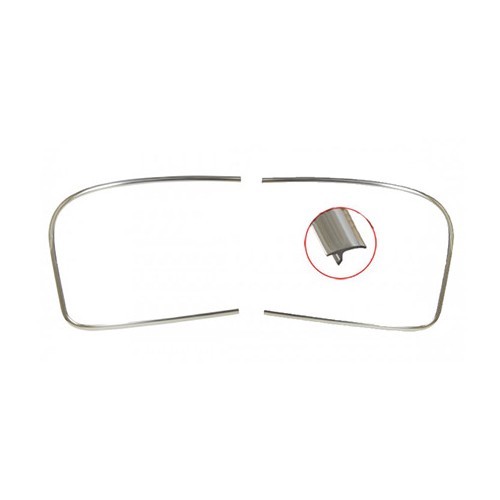  Aluminium rear window moulding for Karmann-Ghia Coupe 66 ->74 - KG13204 