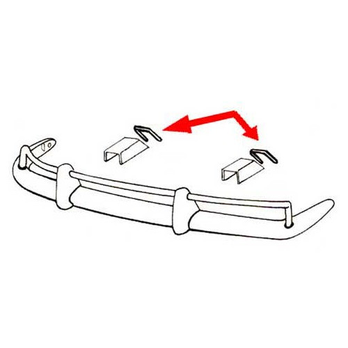 Karmann Ghia T14 bumperdeksel pakkingen - 4 stuks - KG13610