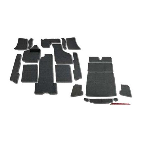  Kit de moqueta negra TMI para Karmann-Ghia 14 Coupé 56 ->68 - KGB145668 