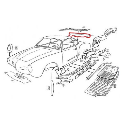 Gonna posteriore per Karmann Ghia tipo 14 - KGT088915