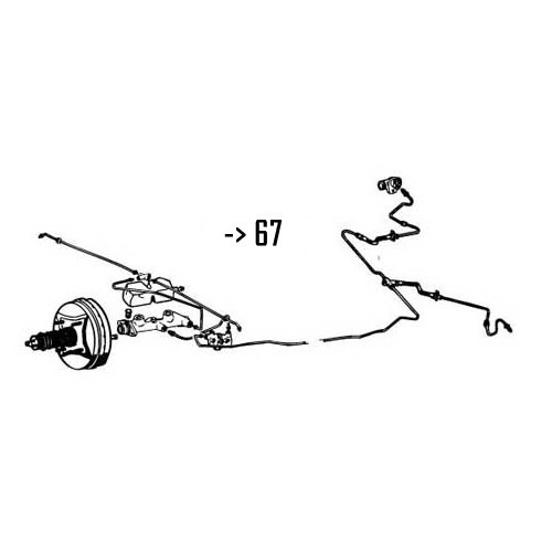 Canalisations rigides de freins pour VOLKSWAGEN Combi Split (08/1963-07/1966) - KH26502K