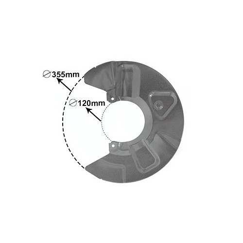  Protezione per disco del freno anteriore sinistro per VW Transporter T5 dal 2010 al 2015 - KH28050 