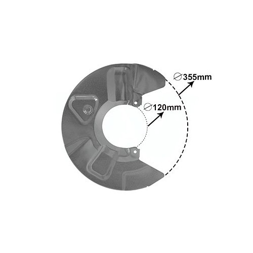  Remschijfbescherming rechts vooraan voor VW Transporter T5 van 2010 tot 2015 - KH28051 