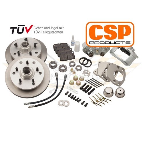  Kit de travões de disco dianteiros ventilados PORSCHE CSP 5 x 130 para Combi 64 -&gt;70 - KH29202K 