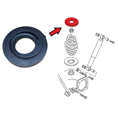  Bovenste schokbreker veersteun achter voor VOLKSWAGEN Transporter T25 (1979-1992) - KJ50017 