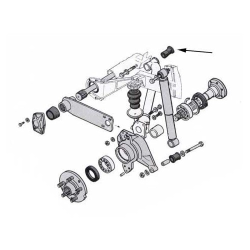 Silentblock des hinteren Arms Orig. "VW" für Combi 68 ->79 - KJ51106