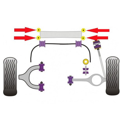 Silenciadores de cremalheira de direcção POWERFLEX para VW Transporter T25 - KJ51372