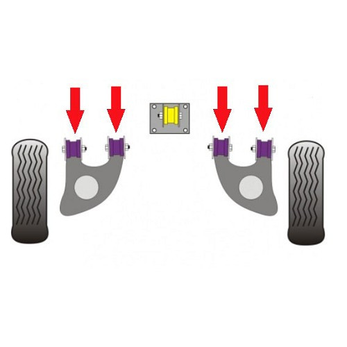 POWERFLEX silent blocks for the rear suspension arm for a VW Transporter T25 - KJ51382