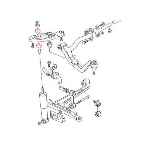 Silentbloc auf Stoßdämpferstange vorne oder hinten für VOLKSWAGEN Transporter T4 (09/1990-06/2003) - Qualität Preis - KJ52100