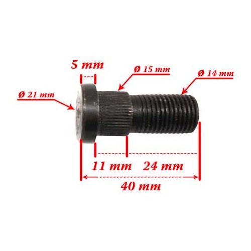 1 Rear wheel bolt for Kombi & Transporter 71 ->92 - KL30602