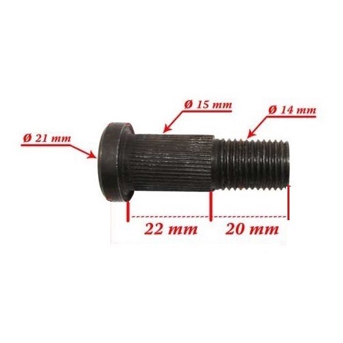 1 rear wheel stud for Combi & Transporter syncro 71 ->92 - KL30603