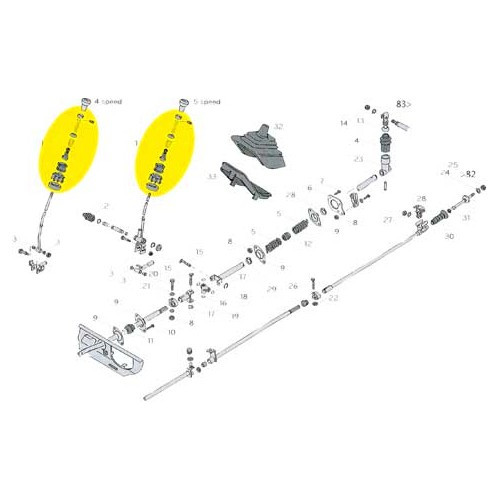 Cojinete de palanca de cambios para Transporter 79 ->92 - KS00104