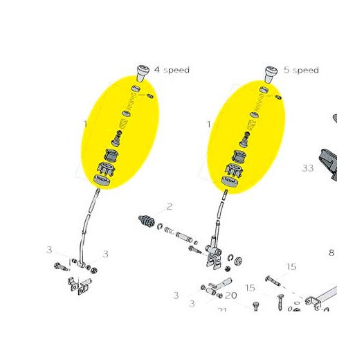 Douille de levier de vitesses pour VW Transporter T25 - KS00104