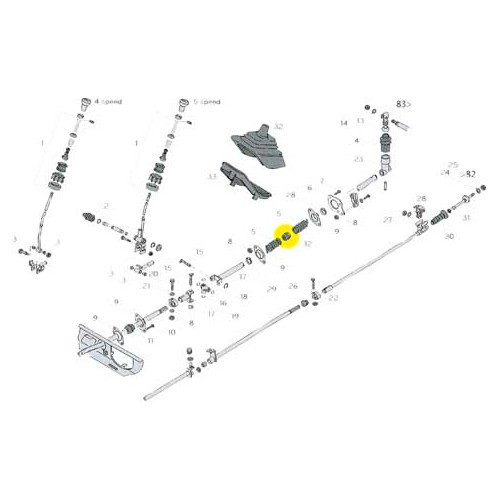 Douille palier de tringlerie de vitesses pour VW Transporter T25 de 1987 à 1992 - KS00107