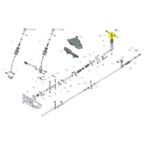 Hendel voor het schakelmechanisme voor Transporter 83 ->91 - KS00110