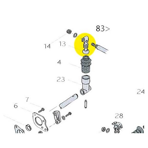 Hendel voor het schakelmechanisme voor Transporter 83 ->91 - KS00110