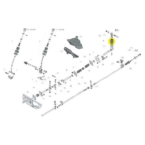 Fole de alavanca de seleção de velocidades para Transporter 83 ->91 - KS00111