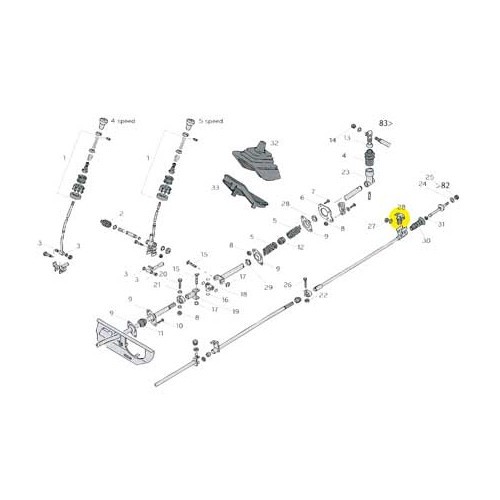 Versnellingspook voor VOLKSWAGEN Transporter T25 (1979-1982) - KS00112