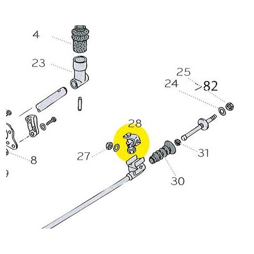 Gear selector lever for VOLKSWAGEN Transporter T25 (1979-1982) - KS00112