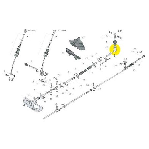 Schaltgestängehebel für Transporter Benzin 83 ->92 - KS00115