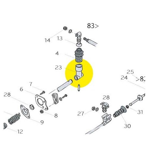 Schaltgestängehebel für Transporter Benzin 83 ->92 - KS00115