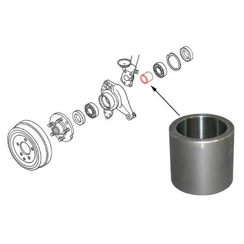  1 sleeve on rear wheel shaft for Combi & Transporter 71 ->92 - KS09654 