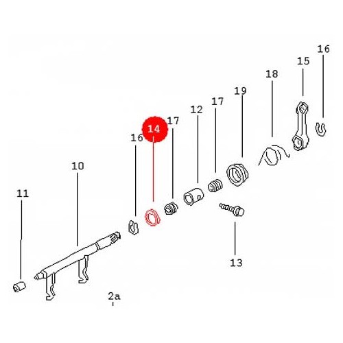 Rondelle sur fourchette d'embrayage avec axe en 16 mm pour Volkswagen Coccinelle (-07/1971) & Combi Split (-07/1975) - KS31806