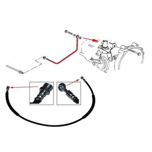  Tubo sul recettore della frizione idraulica per Transporter Syncro 85 ->92 - KS34009 