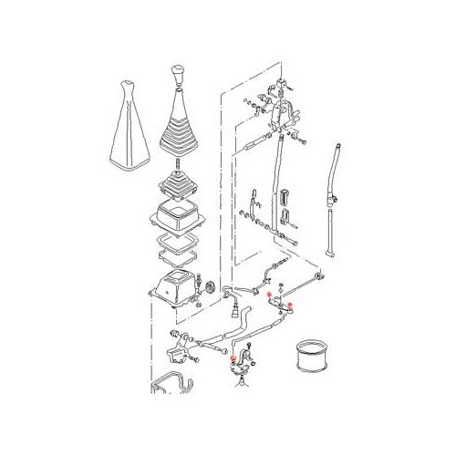 Douille de pivot de sélection des vitesses pour VOLKSWAGEN Transporter T4 (1990-2003) - KS34023