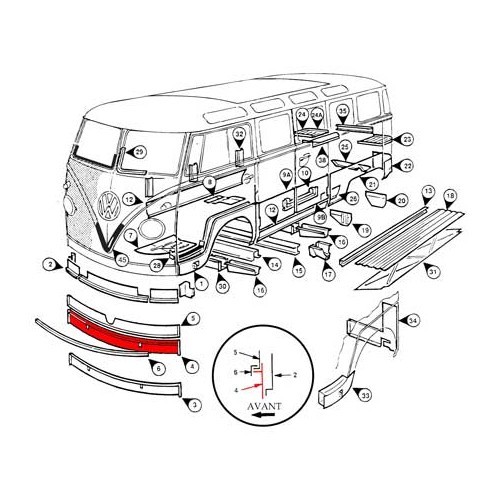  Saia exterior frontal para Combi Split - 18 cm - KT004 