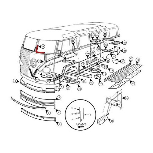 Ecken der Windschutzscheibe für Combi Split - 2 Stück - KT0291