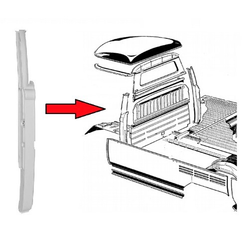  Pijlerplaat links "B-stijl" voor Bus VW Combi Split pick-up enkele cabine 55 ->63 - KT053 