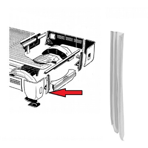  Montante interior izquierdo del compartimiento del motor para VW Bus Combi Split Pick-up ->67 - KT054 