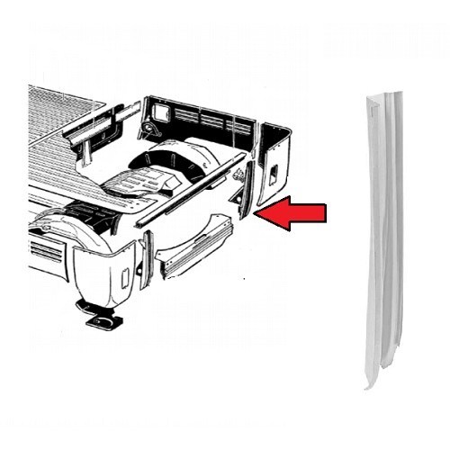  Montante interior derecho del compartimiento del motor para VW Bus Combi Split Pick-up ->67 - KT055 